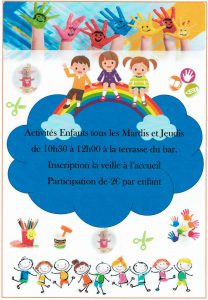 activites enfants 2018 camping pin parasol vias plage