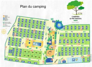 Plan du camping le Pin Parasol à Saint-Thibéry